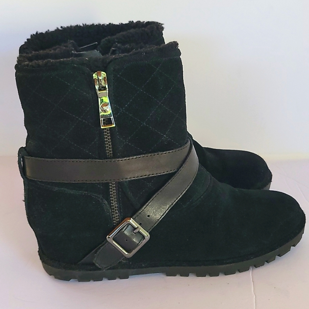 Marc Fisher hidden wedge suede booties
